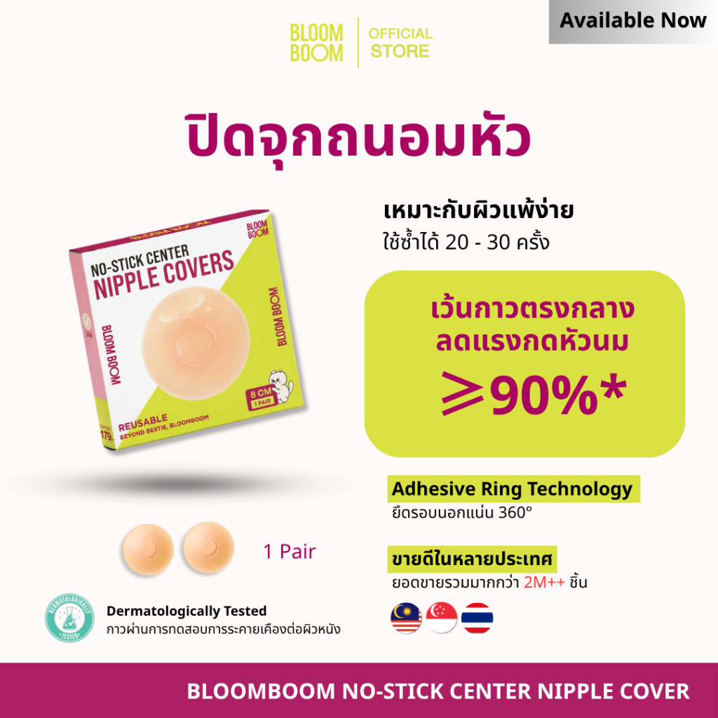ส่งฟรี‼️แผ่นปิดจุกไร้กาวกลาง BloomBoom