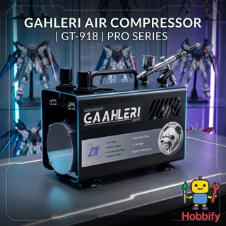 Gaahleri GT-918 ปั๊มลมแอร์บรัช 1L เสียงเงียบ 44dB มีถังพักลม ต่อได้ 2 หัวพร้อมกัน รับประกัน 3 ปี สำหรับพ่นโมเดล