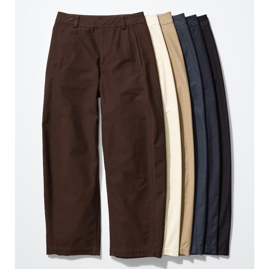UNIQLO ของแท้ กางเกง ผ้าเจอร์ซี่ ทรงโค้ง (Jersey Barrel)