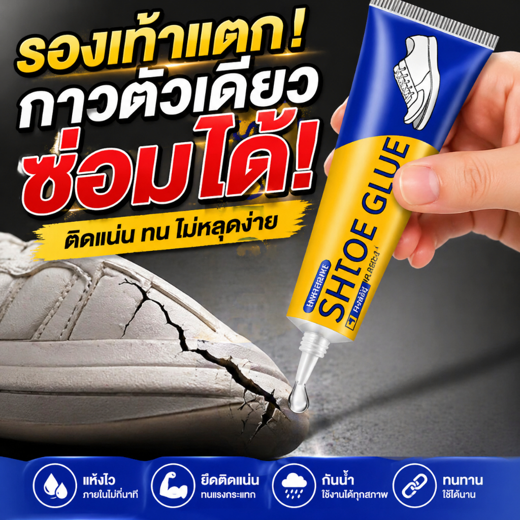 ยึดติดแน่น ทนนาน! กาวซ่อมรองเท้า กาวติดรองเท้า กาวยาง กาวซ่อมรองเท้าอเนกประสงค์ กันน้ำ แข็งแรง