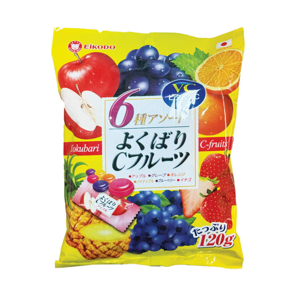 Eikodo Yokubari C Fruit Candy ไอโคโดะ ลูกอมรวมรสผลไม้ โยคุบาริ ซี ฟรุต แคนดี้ 120กรัม