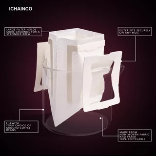 50 ชิ้น ถุงดริป กาแฟ ถุงกรองกาแฟดริป แบบมีหูแขวน อุปกรณ์สำหรับชงชา กาแฟ และเครื่องดื่ม coffee filter bag
