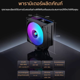 LOVINGCOOL AP400/AP600 Air Cooler ซิงค์ลม CPU จอแสดงผลอุณหภูมิ Digital Display 6 ท่อทองแดง พัดลม ARGB Support Intel&AMD