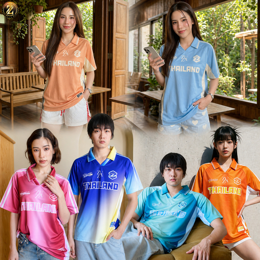 ZUZA - Jersey Thailand Collection เสื้อโปโลคอปก แขนสั้น " ทีมไทยแลนด์ " ทรงโอเวอร์ไซส์ เนื้อผ้าไมโครฯ