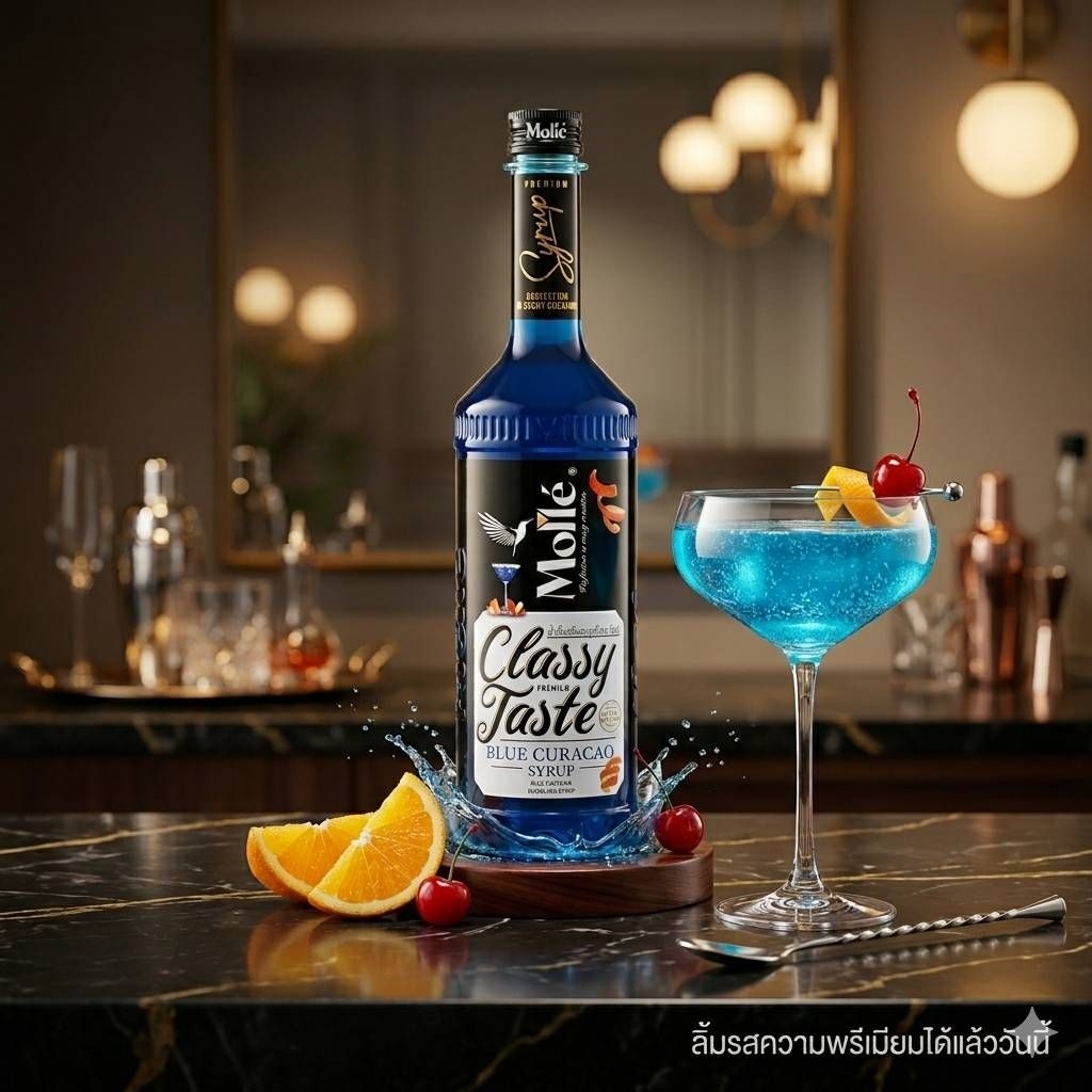 ไซรัป Blue Curacao จากแบรนด์ Moline รุ่น Classy Taste