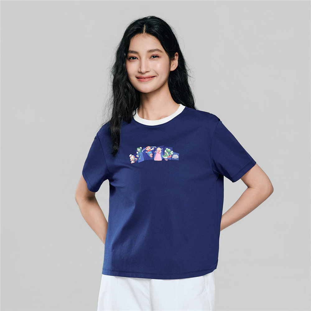 GIORDANO เสื้อยืดผู้หญิง Women's Sorona Boyfriend Printed Tee (Mario) 05396302