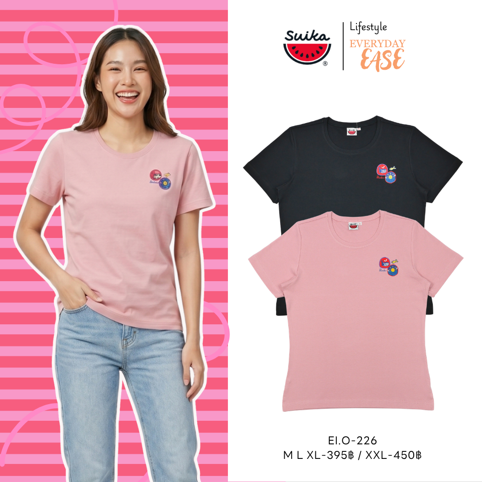 เสื้อแตงโม (SUIKA) - เสื้อยืดคอกลมแขนสั้น ลายปัก/พิมพ์ ( E.O-253 266 215 075 320 284 327 ) — صورة 5