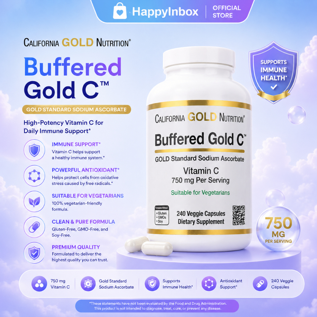 California Gold Nutrition Buffered Gold C 750mg วิตามินซีเสริมภูมิคุ้มกัน 240 เม็ด