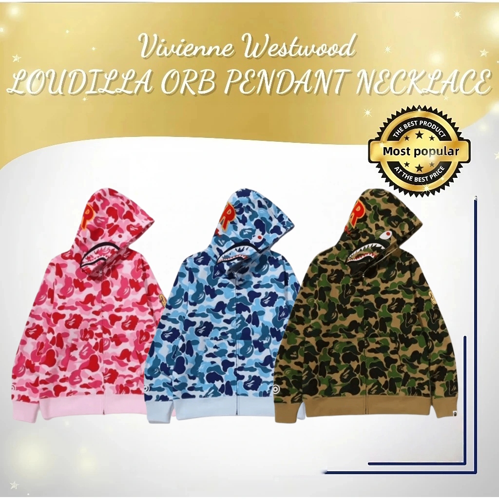 A BATHING APE SS26 Hoodie ฉลามพรางตัว เสื้อฮู้ด