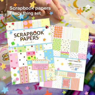 กระดาษพื้นหลัง ตกแต่งไดอารี่ 🍎✏️📖 Scrapbook junk journal diary pattern papers