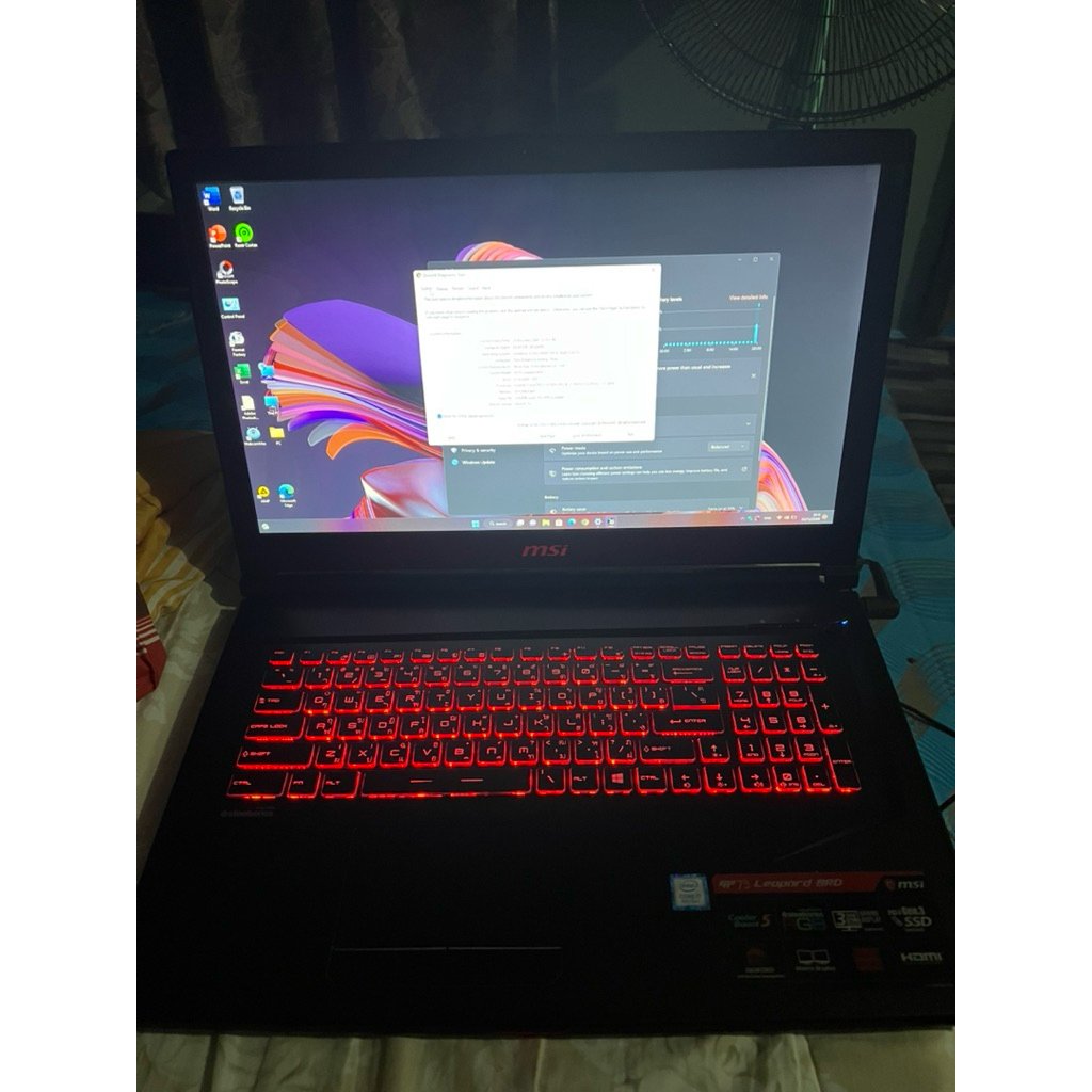 msi gp73 สภาพดีมาก กระเป๋าเเท้เเถมให้ครบ msi core i7 gen 8th