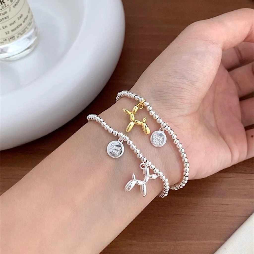 ꒰ กำไล น้องหมา Puppy กำไลเงินแท้ 🤍✨(งานเซ็ทคู่) สีเงิน,สีทอง 925 - Burwoodstore