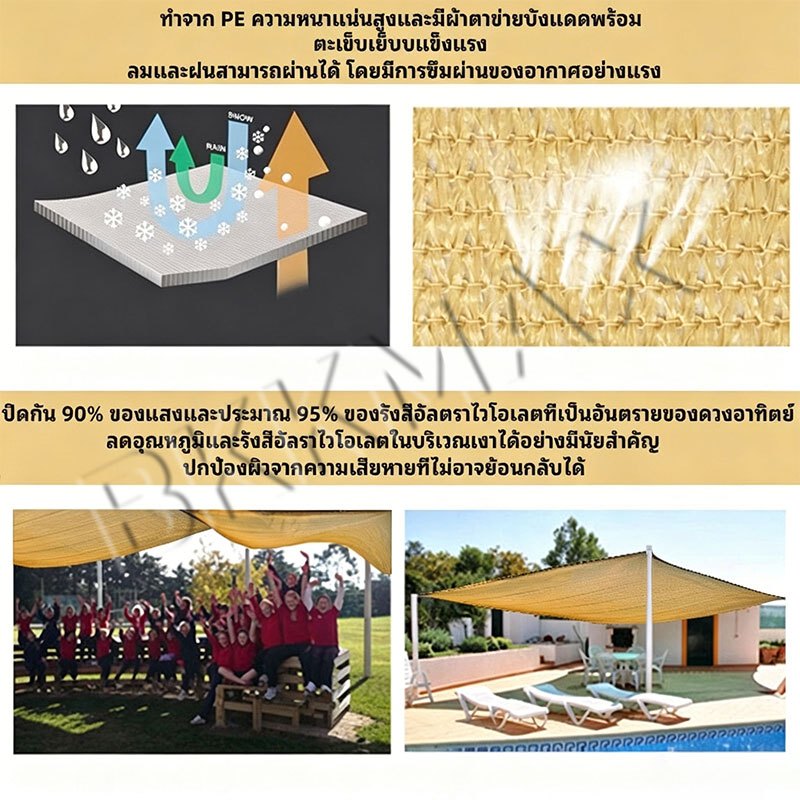 【แถมเชือกรูดฟรี】แผ่นตาข่ายกันสาด ผ้าใบกันแดด ใช้วัสดุ hdpe อัตราการแรเงา 99% กันการกัดกร่อน น้ำหนักเบา ทนทาน ช่วงการใช้ง ราคา ถูกที่สุด ดีลบีเคเค แกลเลอรีภาพที่ 8