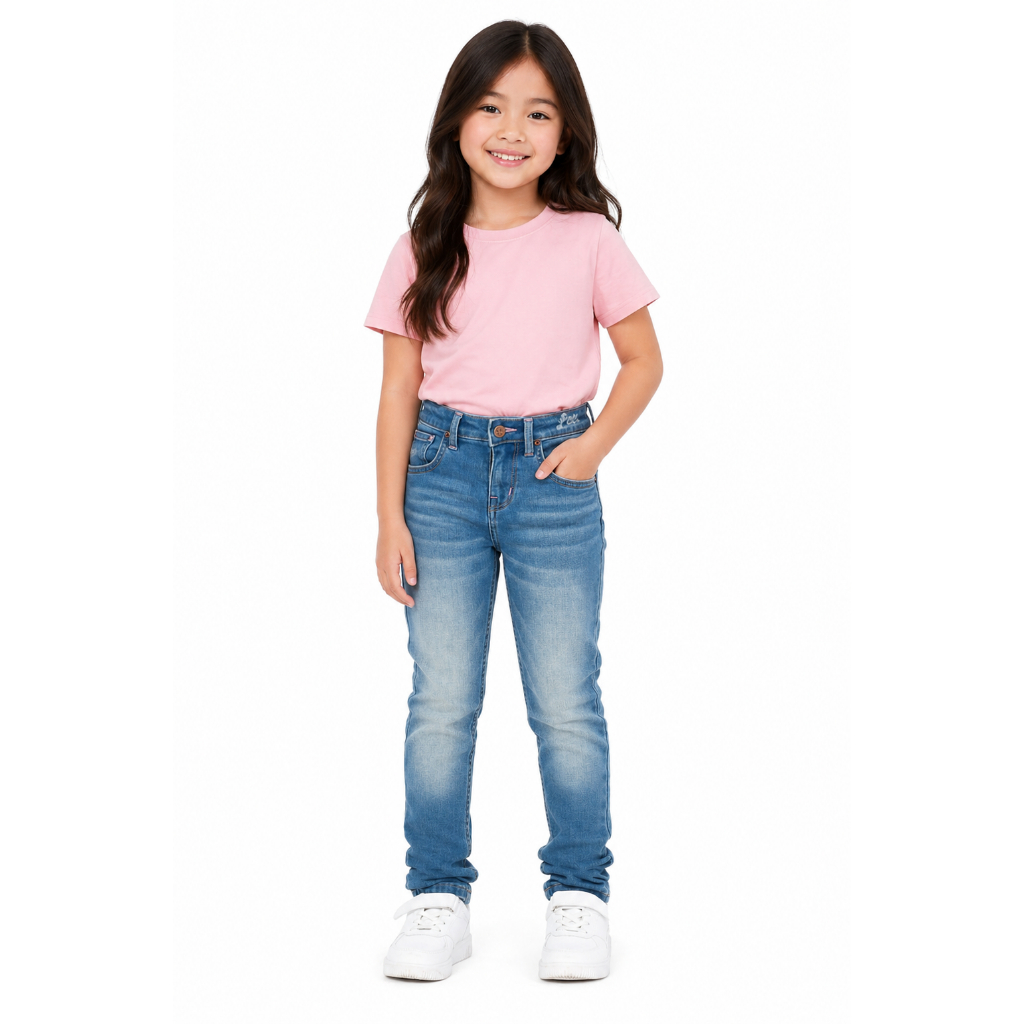 LEE KIDS กางเกงยีนส์เด็กผู้หญิง เอวสูง ทรงรัดรูป ทรง ELLY รุ่น LK S423GELLN11 สียีนส์