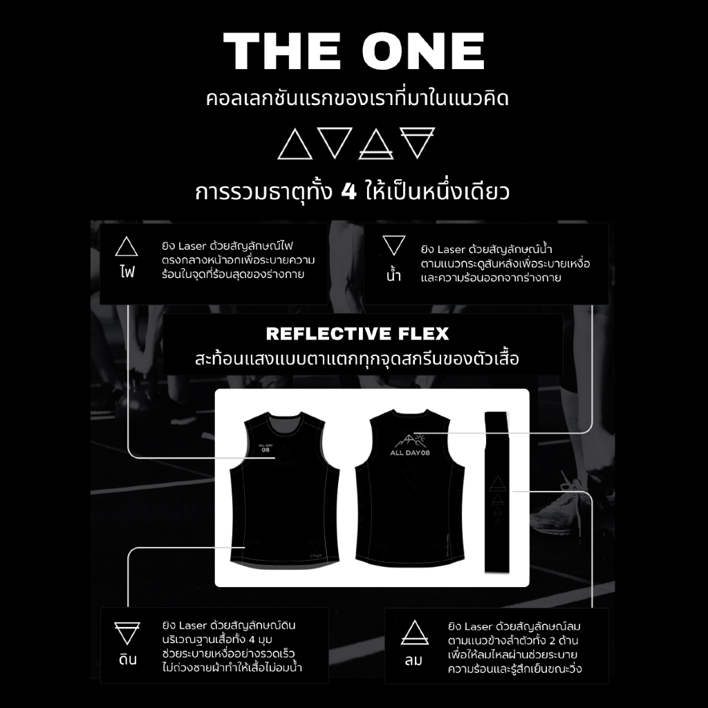 ALL DAY 08 รุ่น THE ONE เสื้อทรง Sleeveless (เสื้อแขนกุด) มี Reflective ราคา ถูกที่สุด ดีลบีเคเค แกลเลอรีภาพที่ 7