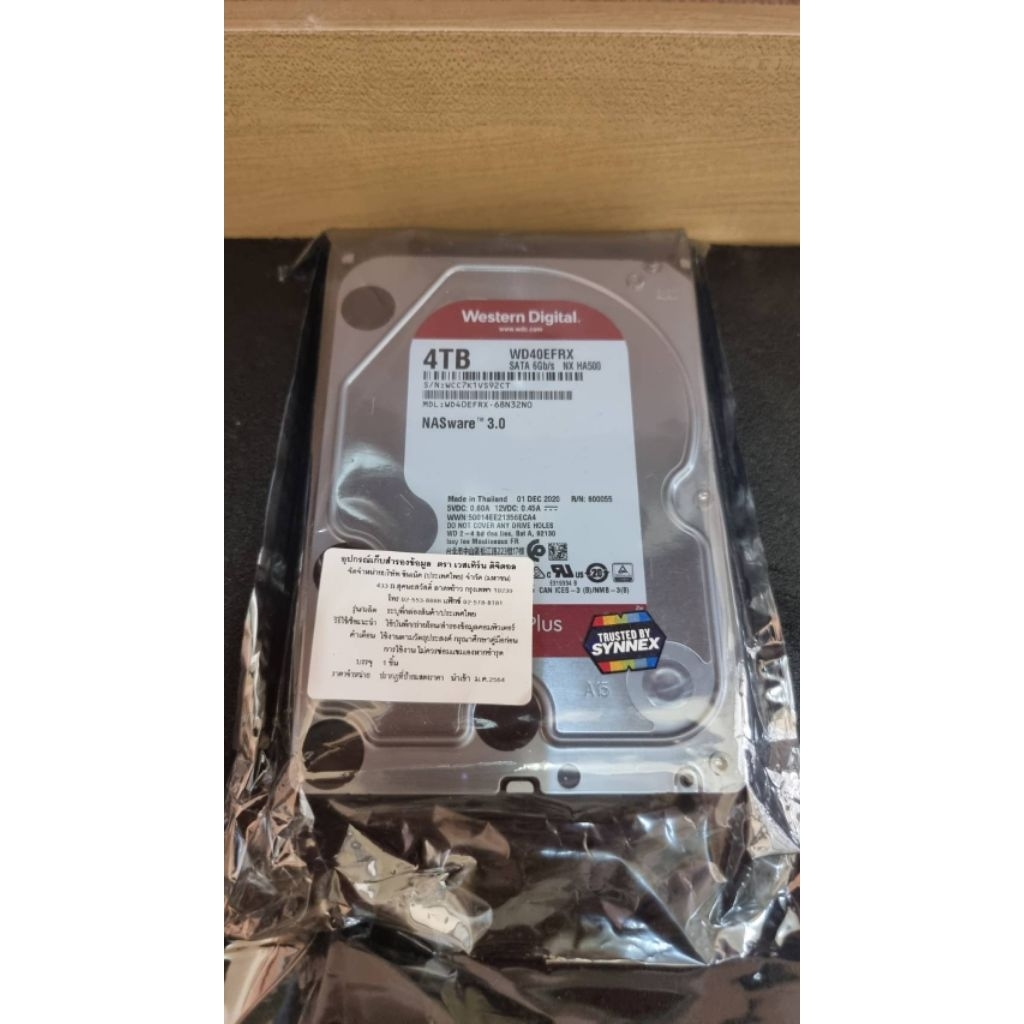 ฮาร์ดดิสก์ WD Red 4TB ของแท้ ความเร็ว 5400rpm,SATA III, ขนาด 3.5 นิ้ว