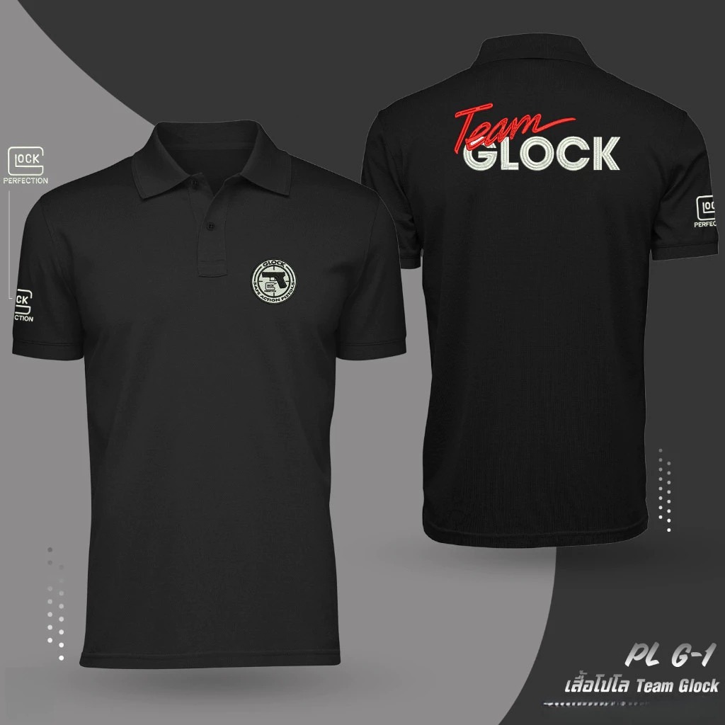 เสื้อโปโลพิมพ์ลายตัวอักษร PL G-1 Team Glock แขนสั้น ผ้าฝ้ายแท้ สวมใส่สบาย สำหรับทุกเพศ ไซส์ S-3XL