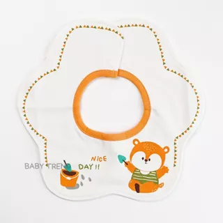 Baby Trend ผ้ากันเปื้อนเด็กเล็ก ผ้ากันเปื้อนทรงดอกไม้ ผ้าคอตตอนนุ่มลื่นเย็บหนาสองชั้น ลายน่ารัก