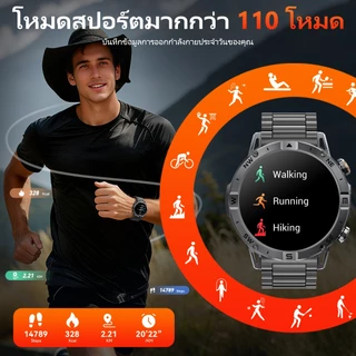 【2026ใหม่】1.75''จอใหญ่ Smart watch 1100mAh การโทรผ่านบลูทูธ โหมดกีฬาหลายโหมด วัดชีพจร SpO2 มาร์ทวอทช์น าฬิกาโลหะ