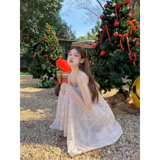 Girlonclouds Aurora bloom dress 🦢🪽🫧เดรสสายเดี่ยวกระโปรงยาว ออกงาน ออกเดท ไปทะเล ไปคาเฟ่