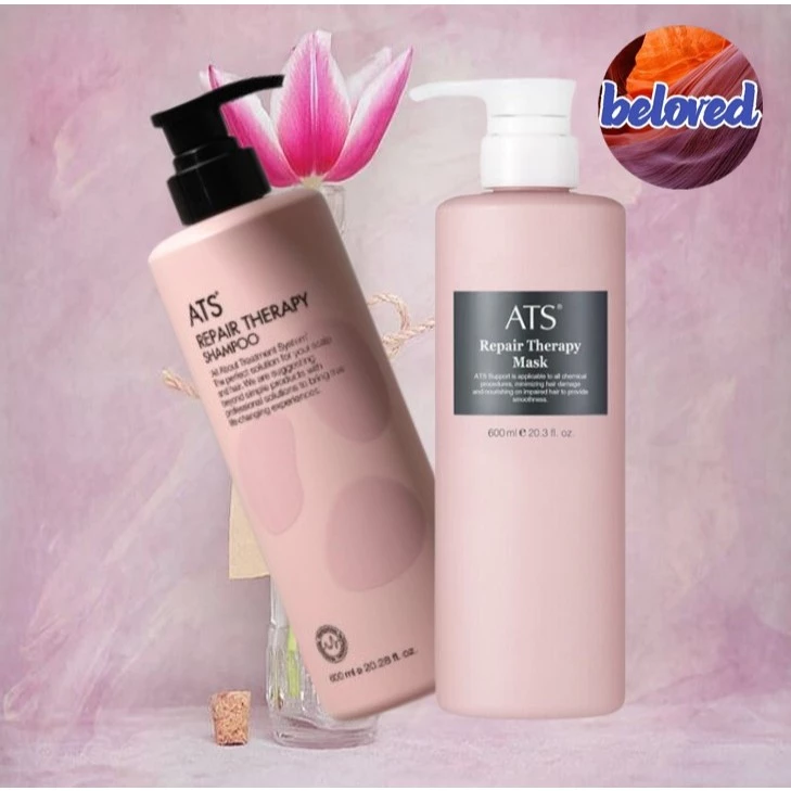 ATS Repair Therapy Shampoo/Mask 600 ml แชมพู และครีมนวดผม ที่ช่วยซ่อมแซม และขจัดสิ่งตกค้างบนหนังศีรษะ และเส้นผม