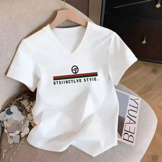 （COD）M-3XL คอกลม แขนสั้น ผู้หญิง พิมพ์ลายสุนทรีย์ ผ้ามีความยืดหยุ่น ระบายอากาศได้ดี