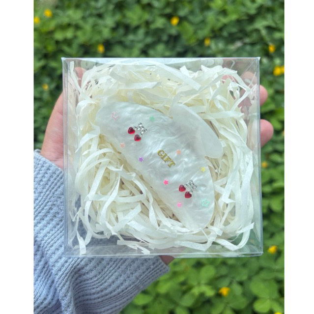(ส่งใน1วัน) กิ๊บติดชื่อ กิ๊บลายหินอ่อน ติดชื่อ2ด้าน ✨💖(ฟรีกล่องและการ์ด)