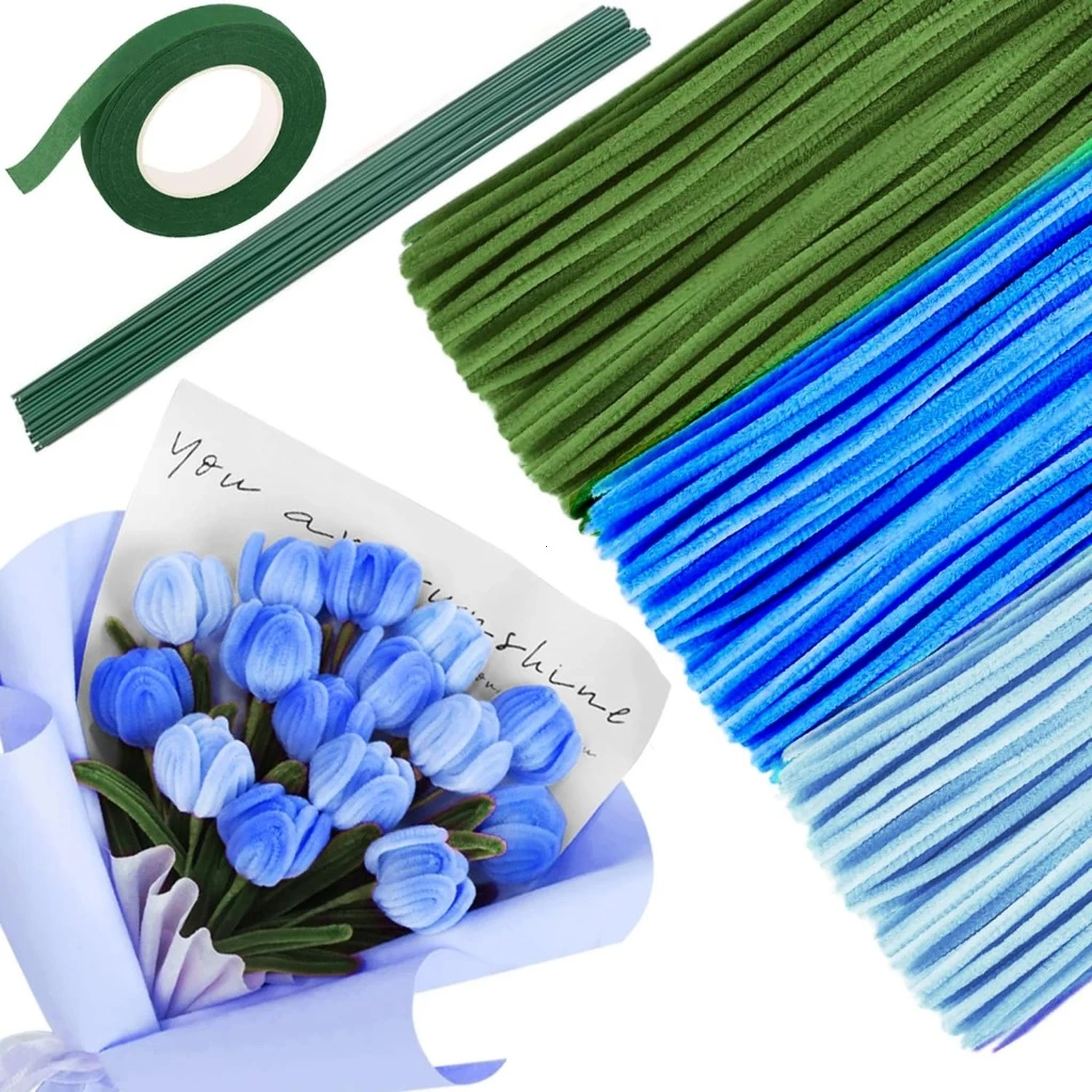 100เส้น DIY ลวดกำมะหยี่ ลวดกำมะหยี่ขนาด 30cm แยกสี สร้างสรรค์งานประดิษฐ์ต่างๆ ทำดอกไม้ นุ่ม ดัดง่าย thumbnail 4