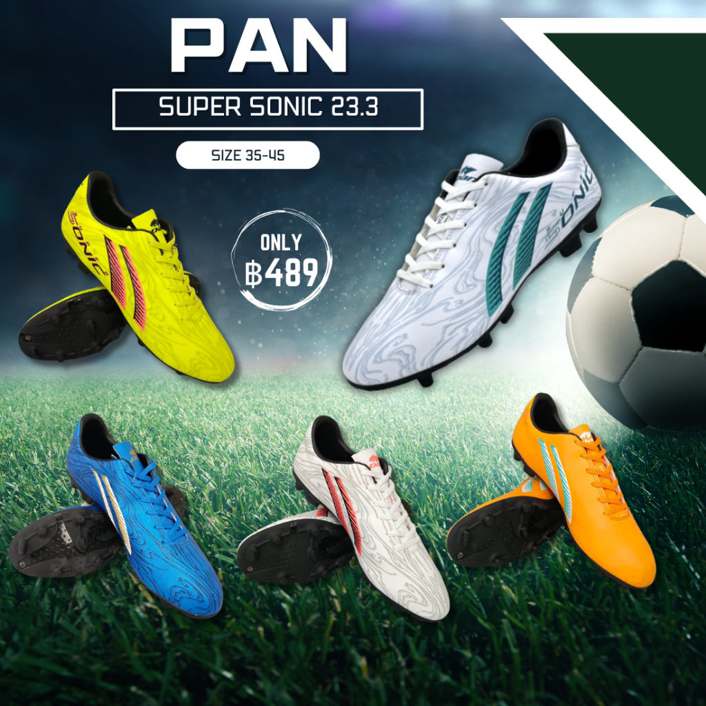 Pan SUPER SONIC 23.3 ELVALOY รองเท้าฟุตบอล รองเท้าสตั๊ด 15NC 44-45