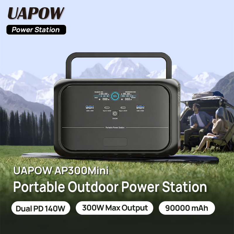 【สต๊อกในไทย】UAPOW AP300mini 300W/288Wh Pure Sine Wave LiFePO4 พาเวอร์บล็อค สำหรับใช้งานกลางแจ้ง แคมป์ปิ้ง
