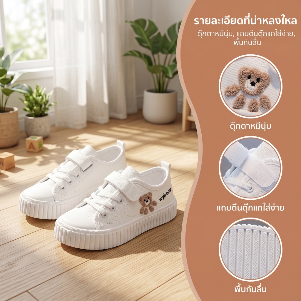 [จัดส่งในพื้นที่]รองเท้าผ้าใบเด็ก ระบายอากาศ พื้นนุ่ม ลายการ์ตูน รองเท้าลำลองสำหรับเด็ก