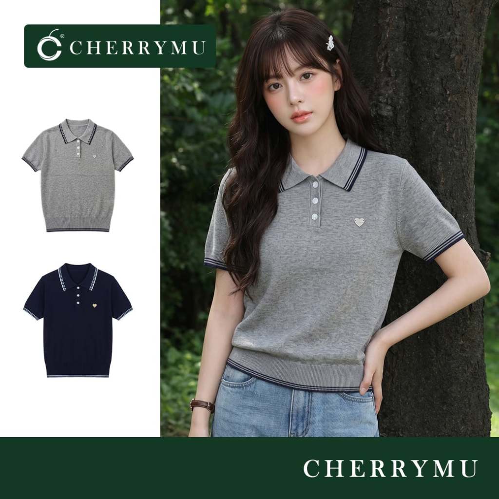 CHERRYMU รุ่นCS291 เสื้อยืดคอปก  เสื้อยืนแขนสั้นคอปก