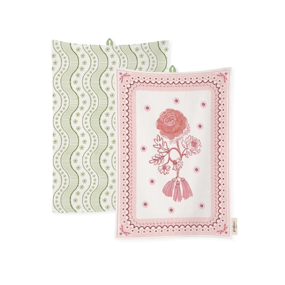 Cath Kidston Set Tea Towel Spitalfields Green