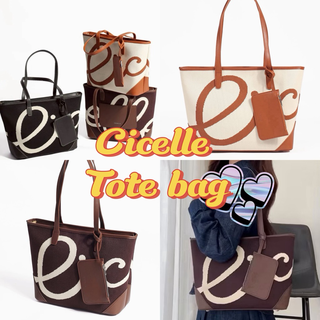 แท้💯กระเป๋าถือ cicelle tote bag ดีไซน์ใหม่ ใช้งานง่าย ถูกใจสายแบก✨1678