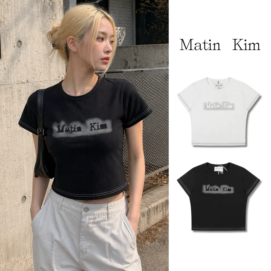 พร้อมส่ง /  เสื้อครอป ❤️💯❤️ MATIN KIM - SHADE LOGO ส่งสินค้าทุกวัน ส่งเร็ว