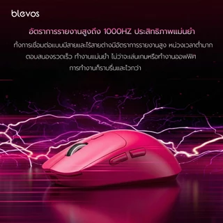 Blevos X12 gaming Mouse เมาส์บลูทูธไร้สาย เมาส์สำหรับเล่นเกม 3โหมด บลูทูธ 2.4G Type-C