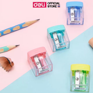 Deli 0574 Pencil Sharpener กบเหลาดินสอขนาดพกพา สีพาสเทล (คละสี 1 ชิ้น)