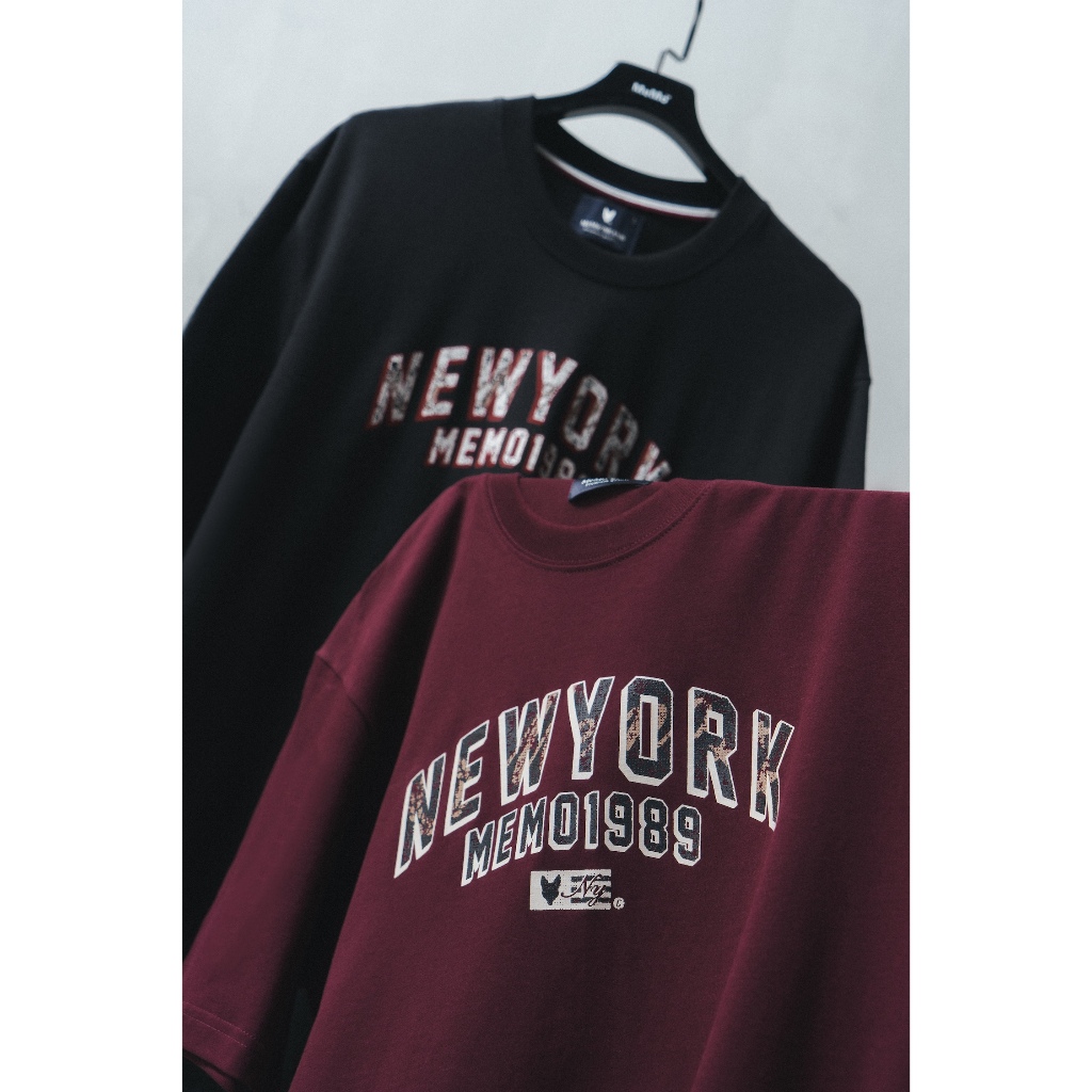 MeMo™ | NEW | College Curve งาสกรีน Crack ผ้า Supersoft แขนสั้น ทรง Unisex