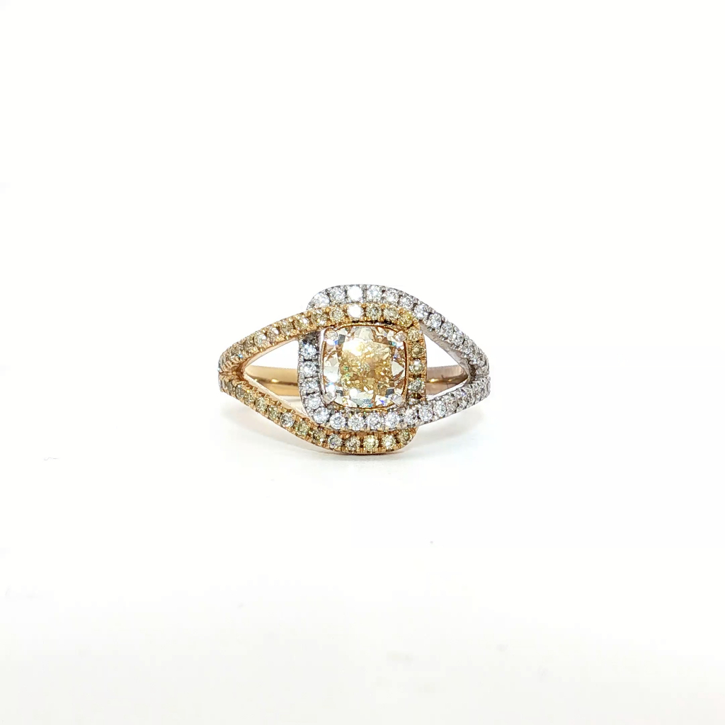 1.11 Carat Fancy Yellow VVS Clarity Diamond Ring