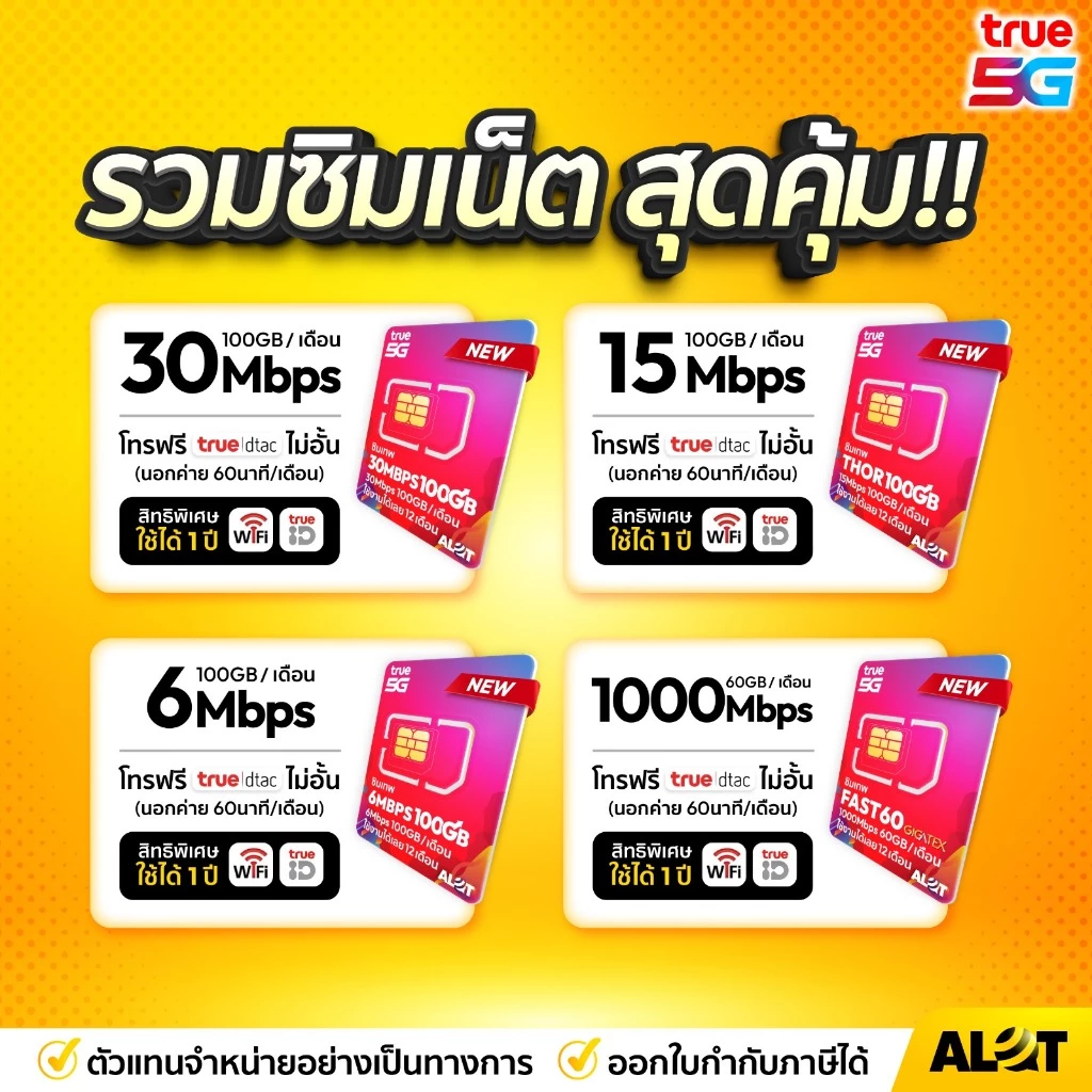 ส่งฟรี! ซิมเทพ เน็ตไม่อั้น ซิมทรู ดีแทค ซิมเน็ตรายปี sim ซิมเทพธอร์ ซิมเทพทรู 5G ออกใบกำกับภาษี AlotTech เก็บเงินปลายทาง thumbnail 6
