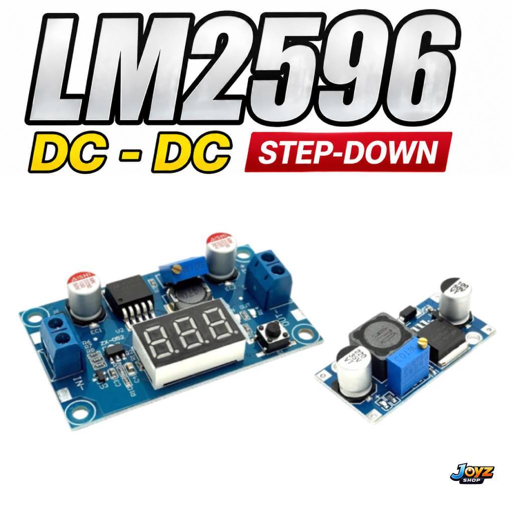 LM2596 DC-DC Adjustable Buck Converter step down ตัวควบคุมแรงดันไฟฟ้า แบบปรับได้ พร้อมโวลต์มิเตอร์ LED