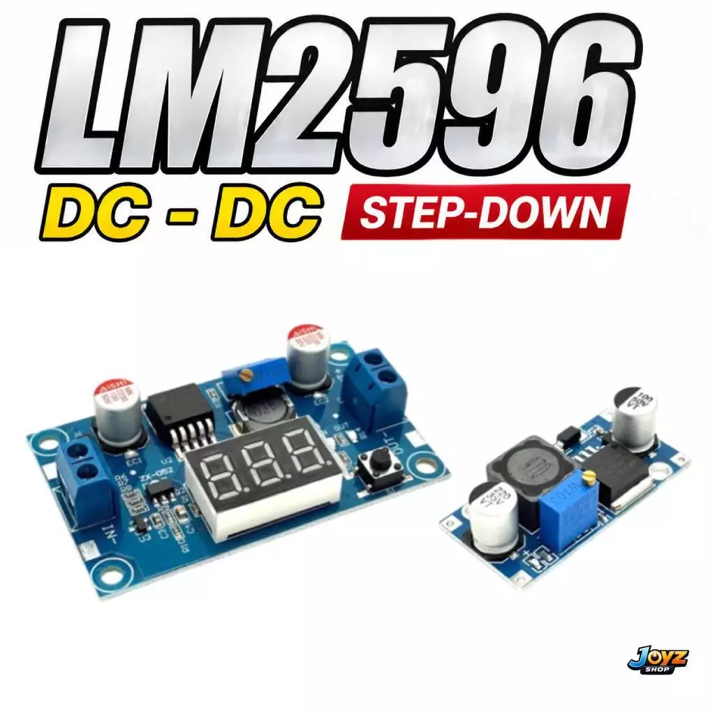 LM2596 DC-DC Adjustable Buck Converter step down ตัวควบคุมแรงดันไฟฟ้า แบบปรับได้ พร้อมโวลต์มิเตอร์ LED