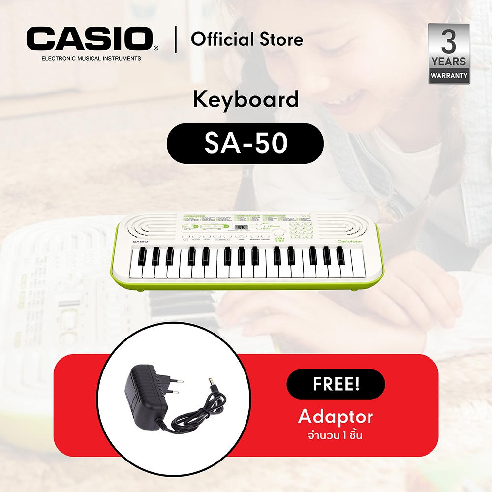 Casio เครื่องดนตรีไฟฟ้า คาสิโอ คีย์บอร์ดไฟฟ้า 61 คีย์ CT-S1 สีขาว พร้อม อแดปเตอร์
