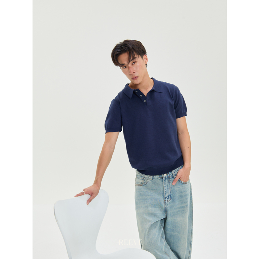 REEVE FINE KNIT POLO - เสื้อโปโล ผ้าKnit