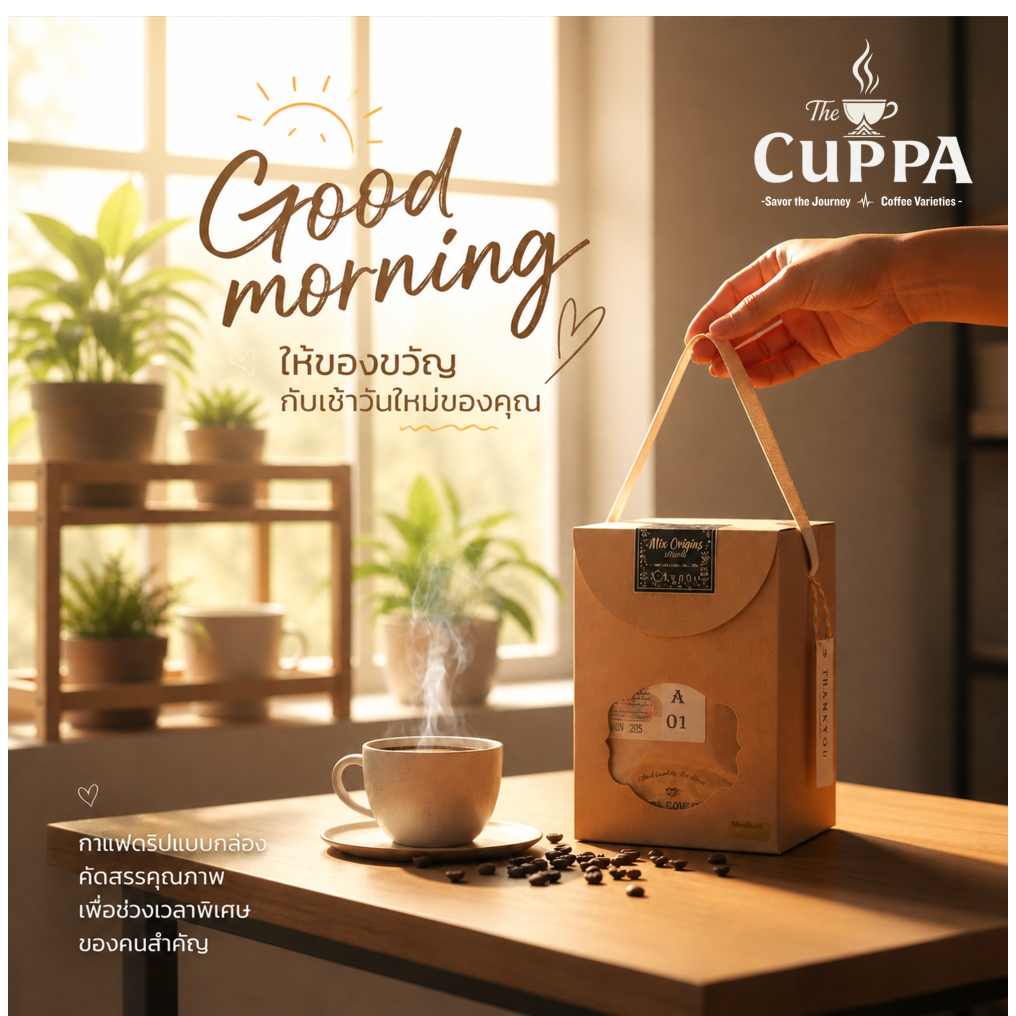 เดอะคัปป้า กาแฟดริปรวม 5 แหล่งปลูก Box set 10 ซอง| The Cuppa Drip Bag Coffee Mixed origin Boxset