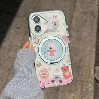 เคสหมี ลายดอกไม้(ขาตั้งได้) IPHONE - 12pm 13 13pm 14 14+ 14pm 15 15+ 15pm 16 16pro 16pm 17 17pro 17pm