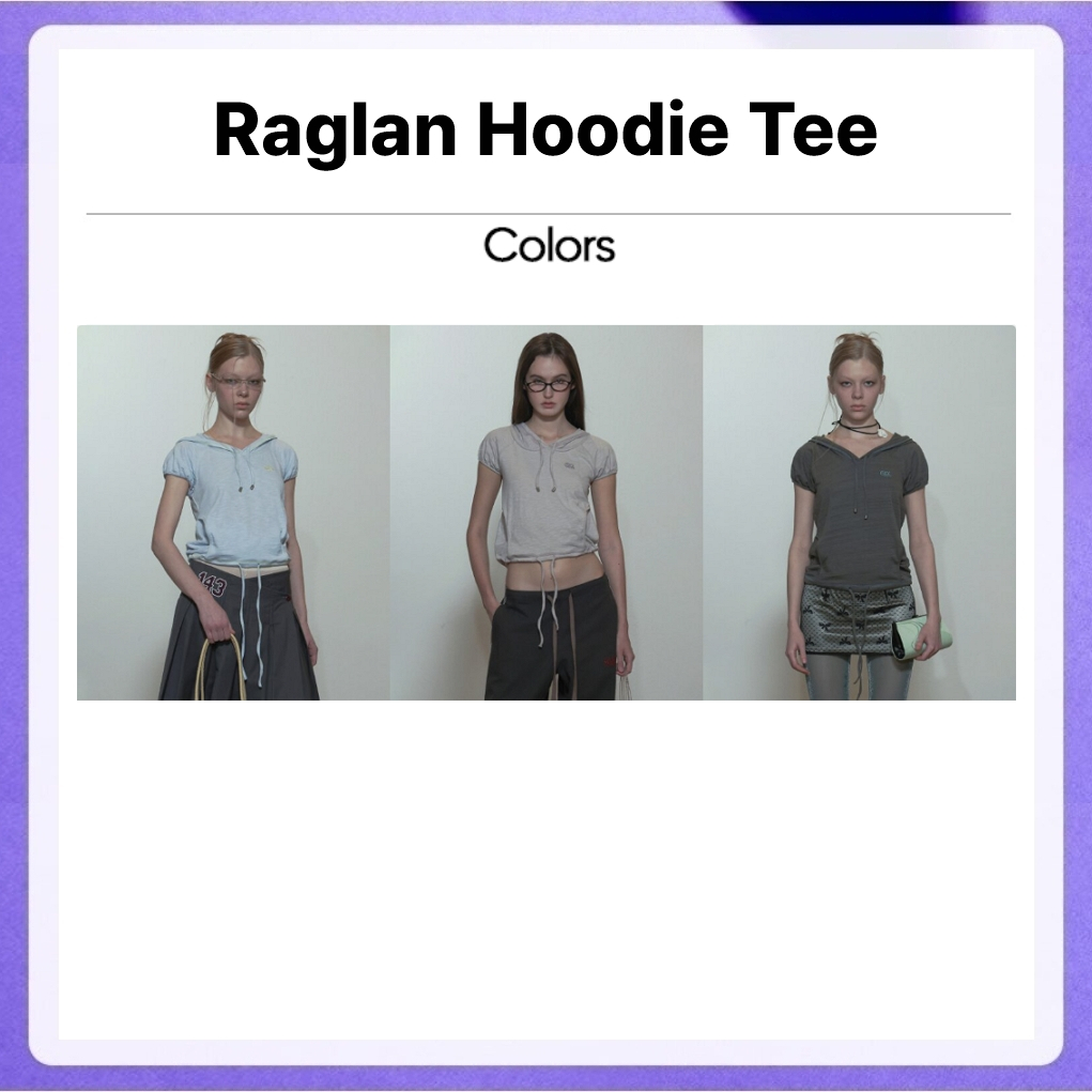 Sculptor Raglan Hoodie Tee (Blush, Charcoal)
