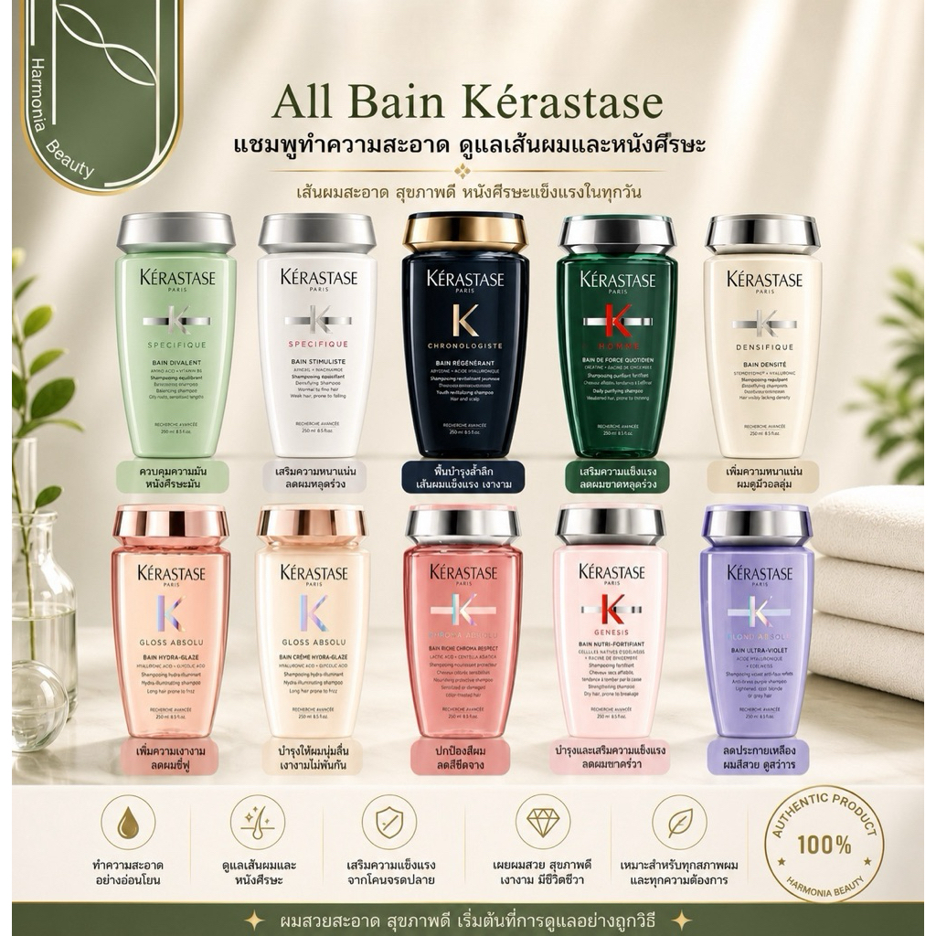 KERASTASE ชมพูขนาด 250 มล. ทำความสะอาดได้อย่างล้ำลึก ตามสภาพเส้นผมและหนังศีรษะ กลิ่นหอม หรูหรา