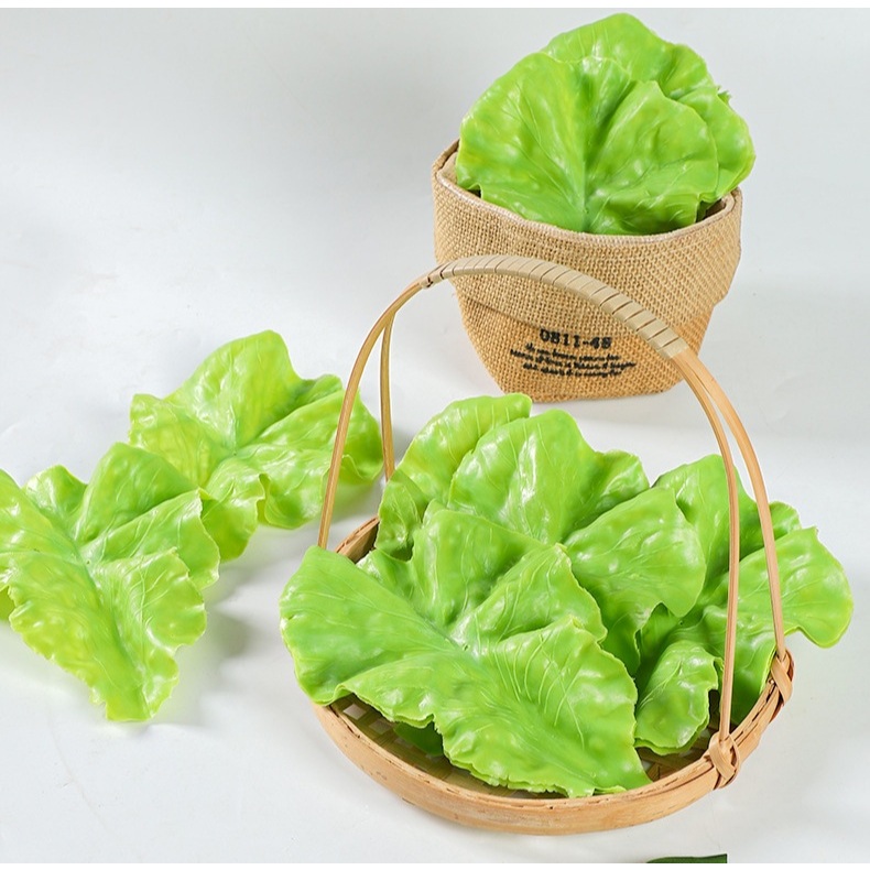 VE-03 ส่งจากไทย ใบผักกาดหอมปลอม ทำจากPU ขนาด 15.4x11.4CM.