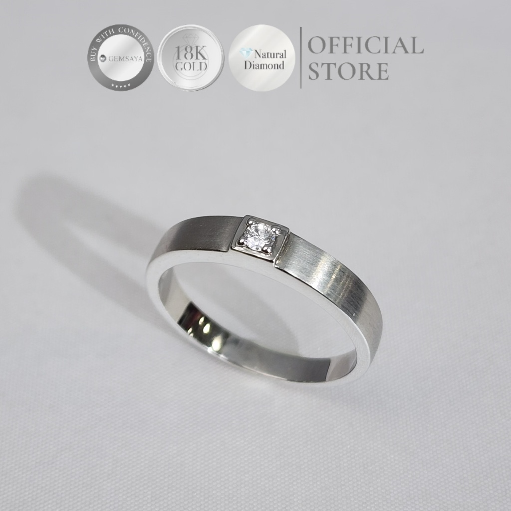 GEMSAYA แหวนเพชร R2067 เรือน18K เพชรแท้น้ำ99 VVS